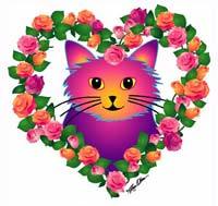 Purrfect Roses Canvas Tote