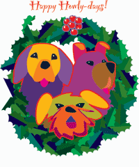 Holiday Dogs Canvas Tote