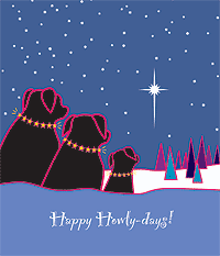 Bow-Wowy Christmas Canvas Tote