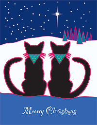 Meowy Christmas Canvas Tote