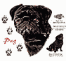 Pug (Black) Dog History Shirt