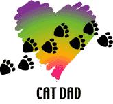 Cat Dad, Paw Prints (Tees, Sweatshirts)