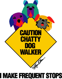 Chatty Dog Walker Canvas Tote