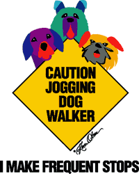 Jogging Dog Walker Canvas Tote