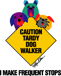 Tardy Dog Walker Canvas Tote