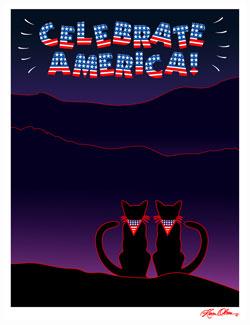 PatriotiKritters Celebrate America-Cats (Tees, Sweatshirts)