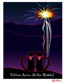 PatriotiKritters America's Birthday-Cats (Tees, Sweatshirts)