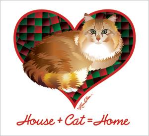 House And Cat Equal Home Tote
