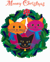 Holiday Cats Canvas Tote